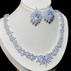 Luxury Bridal Jewelry Set Gorgeous Water Drop Cubic