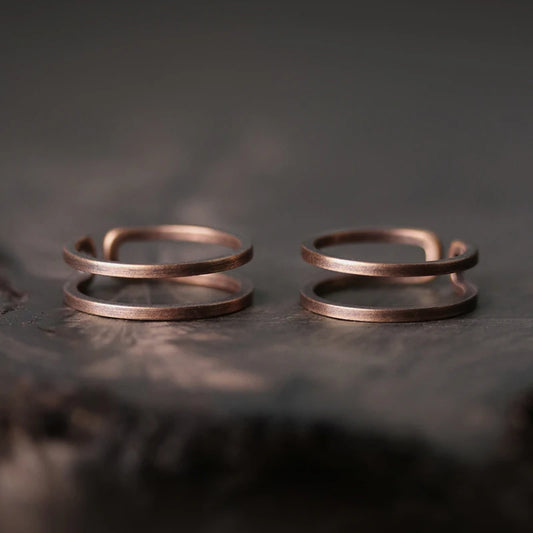 Hand Crafted Solid Copper Ring Special Design Process