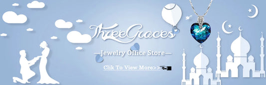 ThreeGraces 4pcs Brilliant Cubic Zirconia Stone Luxury