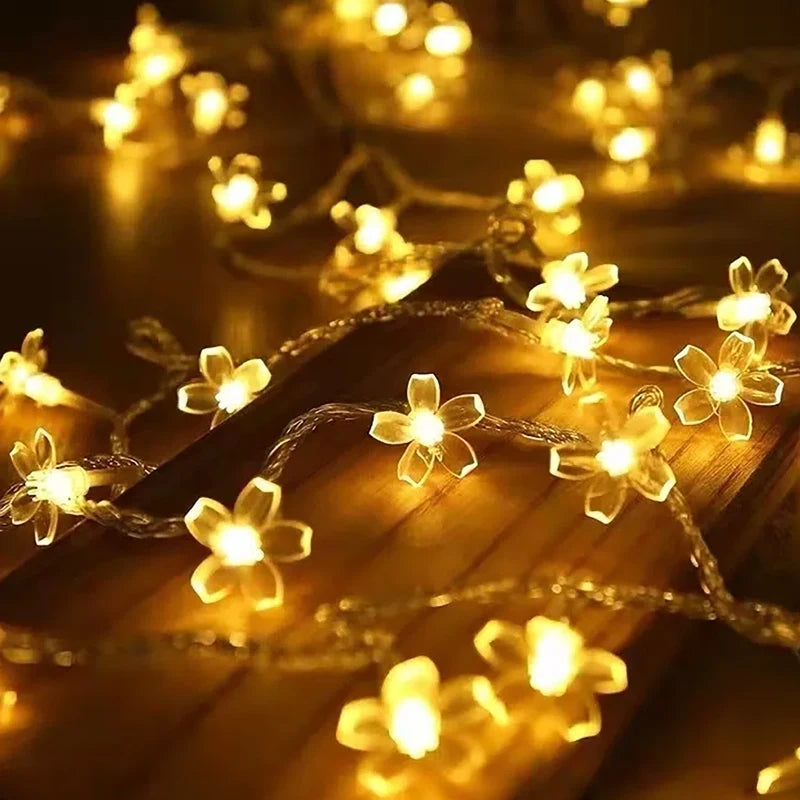 1.5M Led Cherry Lights String Battery Powered Flower