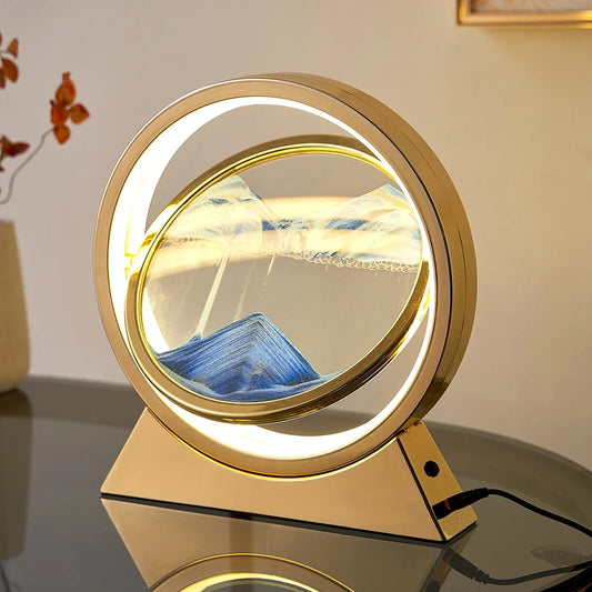 LED Light Creative Quicksand Table Lamp Moving Sand