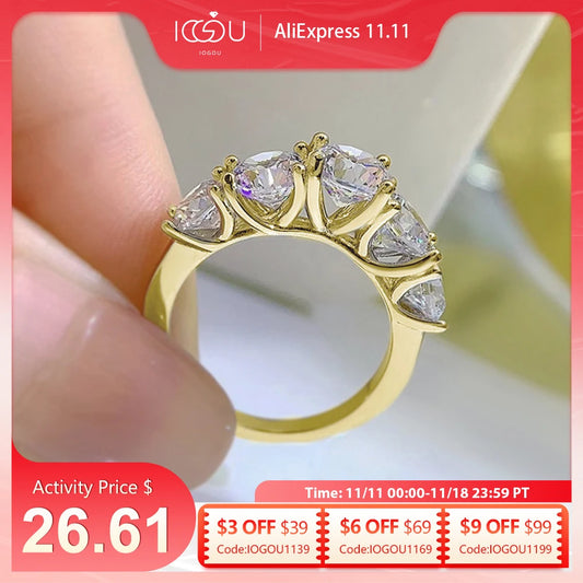 IOGOU Luxury 3.6CTTW All Moissanite Wedding Ring