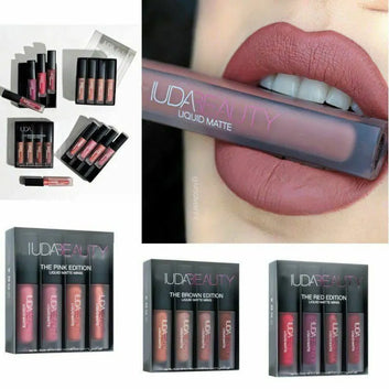 4pcs Lipstick Set Matte Lip Gloss Waterproof Lip Glaze